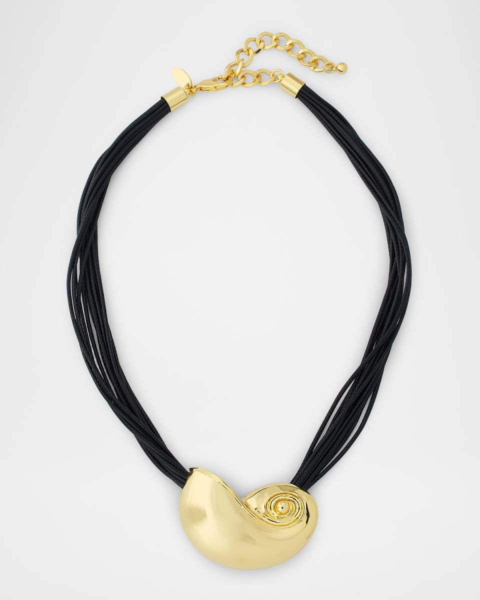 Multi-Strand Cord Seashell Pendant Necklace